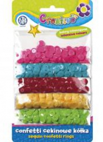 Confetti cekiny kółka 5 kolorów ASTRA