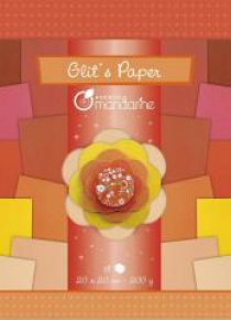 Papier Glitter czerwienie pomarańcze