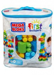 Mega Bloks Duża ECO torba z klockami niebieska