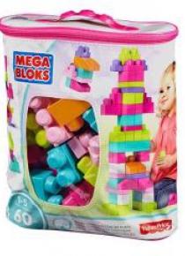 Mega Bloks Duża ECO torba z klockami różowa