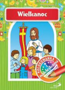 Kolorowanka z naklejkami. Wielkanoc