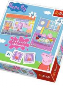 Puzzle 2w1+ memos - Dzień Peppy TREFL