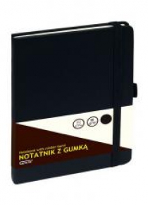 Notatnik A5/80K kratka z gumką czarny GRAND