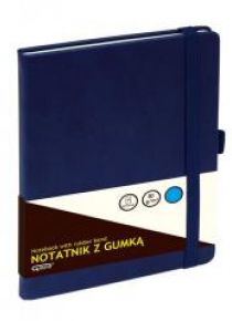 Notatnik A5/80K kratka z gumką granatowy GRAND