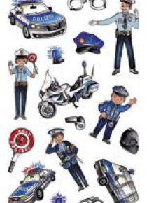 Naklejki foliowe metaliczne - policjanci