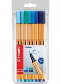 Cienkopis Point 88 odcienie nieb.8szt etui STABILO