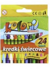 Kredki świecowe 24 kolory PENMATE