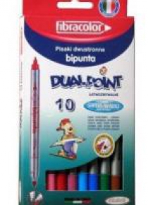 Pisaki Double Point 10 kol. w kart FIBRACOLOR