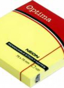 Karteczki samoprzylepne 75x75mm żółte OPTIMA