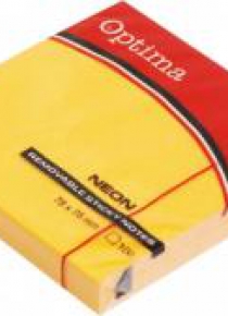 Karteczki samoprzylepne 75x75mm pomarańcz OPTIMA