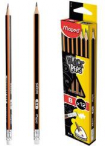 Ołówek z gumką Blackpeps B (12szt) MAPED