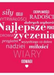 Kartka - Najlepsze życzenia - malinowa, serce