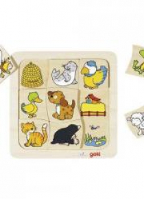 Drewniane puzzle 2 Gdzie mieszkają zwierzątka?