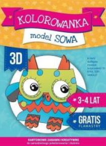 Kolorowanka 3D Model Sowa + flamastry gratis MAC