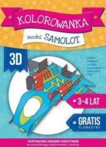 Kolorowanka 3D Model Samolot+ flamastry gratis MAC