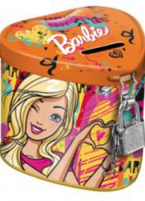 Skarbonka metalowa z kłódką serce Barbie