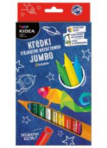 Kredki trójkątne bezdrzewne 12 kolorów Jumbo KIDEA