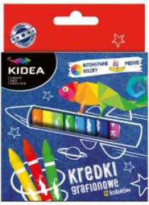 Kredki grafionowe 12 kolorów KIDEA