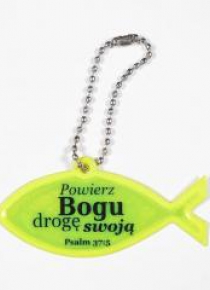 Zawieszka odblaskowa. Rybka - Powierz Bogu drogę..