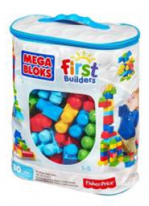 Mega Bloks Klocki w torbie 80 el. niebieskie