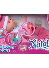 Lalka Natalia bobas mimiczny ze smoczkiem 41cm
