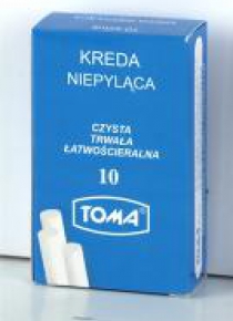 Kreda szkolna niepyląca biała 10 szt TOMA