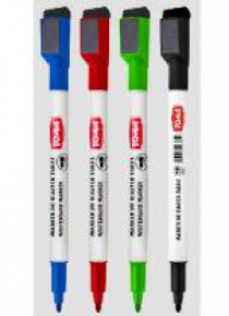 Marker do tablic 4 kolory + magnes + ścierak TOMA