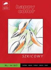 Blok szkicowy A4/50K 80g HAPPY COLOR