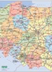 Mapa drogowo-administracyjna Polski. Podkladka...
