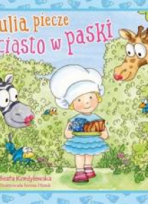 Julia piecze ciasto w paski