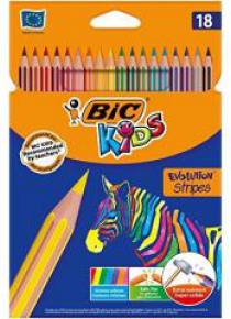 Kredki Kids Eco Evolution Stripes 18 kolorów BIC