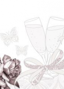 Karnet Swarovski kwadrat CL0106 Ślub kieliszki