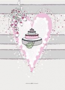 Karnet Swarovski kwadrat CL0225 Ślub tort w sercu