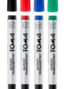 Marker permanentny okrągły mix 4 kolory TOMA