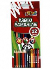 Kredki Premium Kolori ścieralne 12 kolorów PENMATE