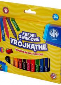 Kredki świecowe trójkątne 12 kolorów ASTRA