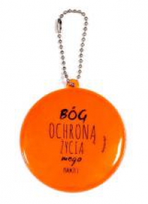 Zawieszka odb.pomarańcz. koło 6,5cm-Bóg ochroną