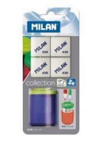 Temperówka+4 gumki School blister MILAN