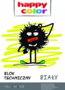 Blok techniczny biały A3/10K HAPPY COLOR