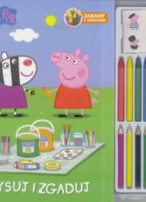Świnka Peppa. Rysuj i zgaduj. Zabawy z kredkami