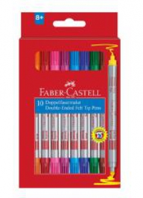 Flamastry dwustronne 10 kolorów FABER CASTELL
