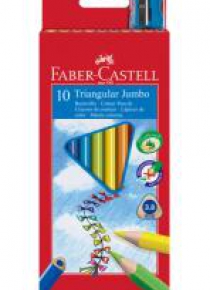 Kredki Jumbo trójkątne 10 kol + temp FABER CASTELL