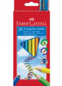 Kredki Jumbo trójkątne 20 kol + temp FABER CASTELL