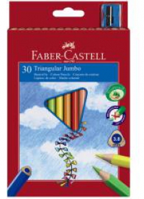 Kredki Jumbo trójkątne 30 kol + temp FABER CASTELL