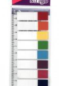 Zakładki indeksujące 45x12mm z linijką STRIGO
