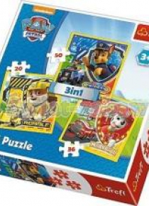 Puzzle 3w1 Psi Patrol Marshall, Rubble i Chase TRE