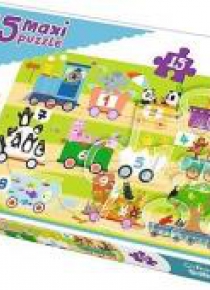 Puzzle 15 maxi Pociąg z cyferkami TREFL