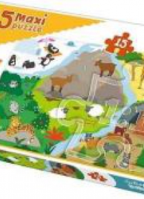 Puzzle 15 maxi Zwierzątka i ich domki TREFL