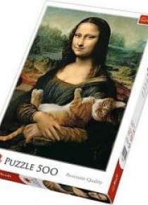 Puzzle 500 Mona Lisa i kot Mruczek TREFL