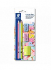 Ołówek HB Pastel 3 szt +gumki+temperówka STAEDTLER